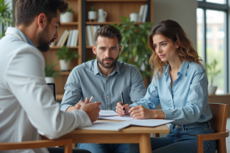 Femme en consultation avec un nutritionniste dans un bureau moderne