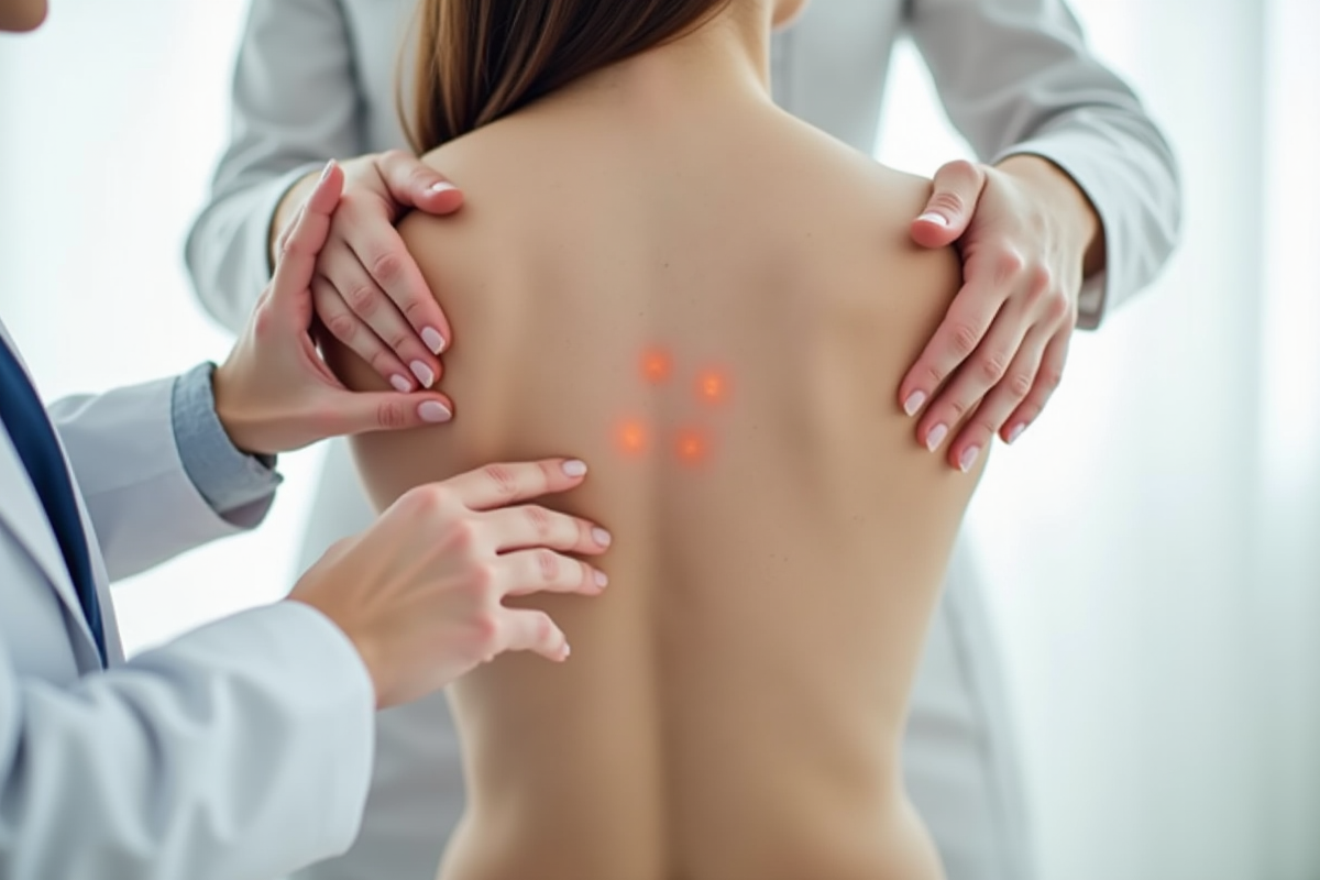 Médecin examinant le dos d