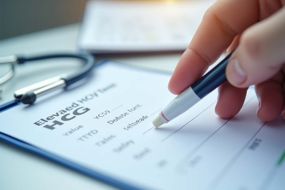 Docteur montrant un résultat de test hcg élevé