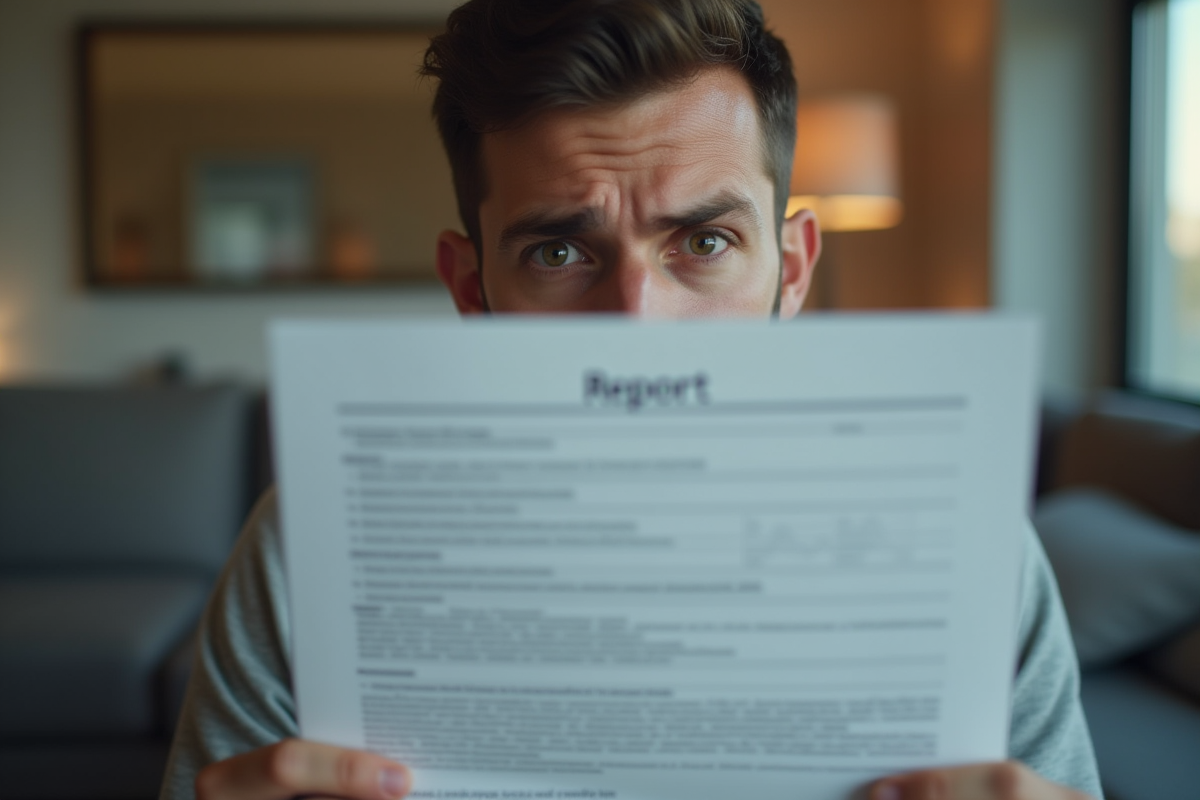 Mains tenant un rapport médical avec un regard inquiet