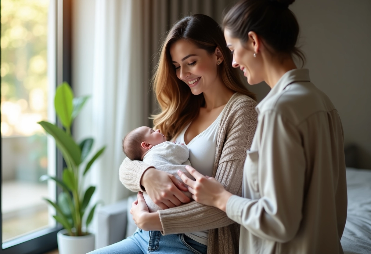 Maman avec son bébé lors d